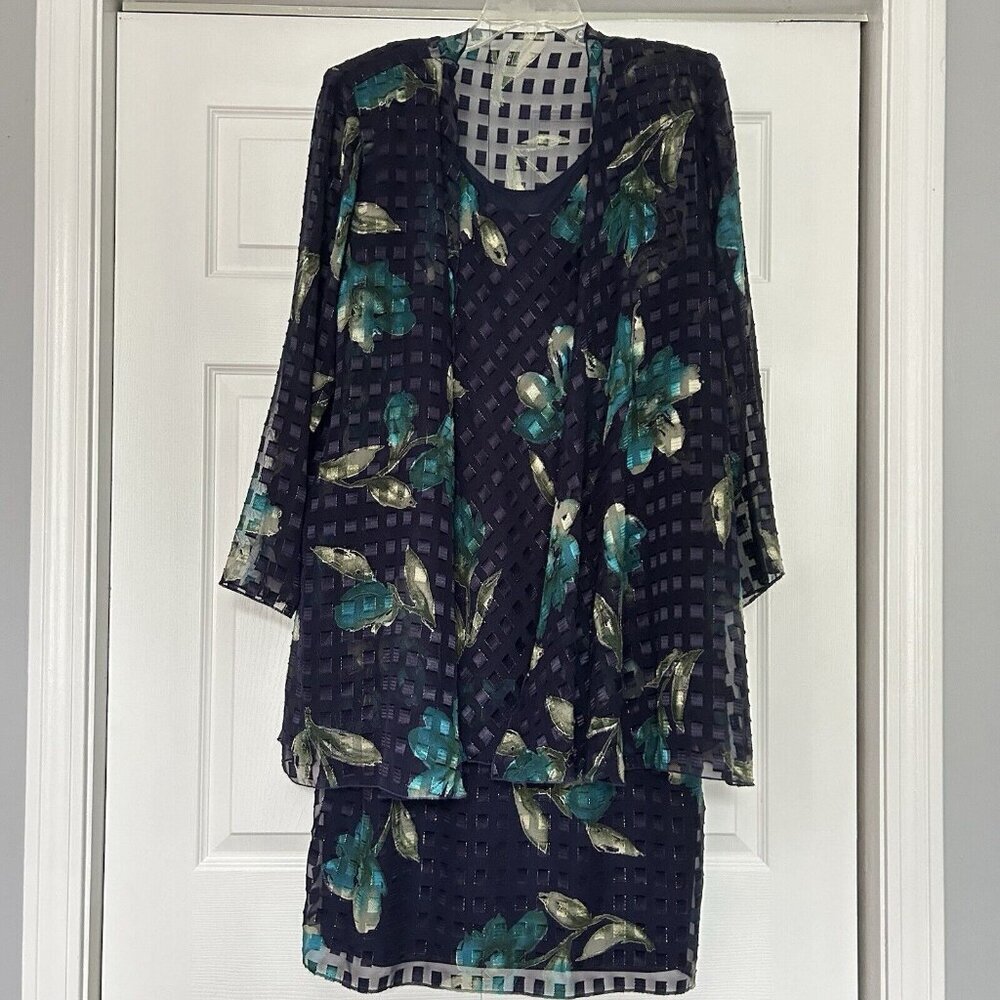 Size 16 Patra Lovely Cocktail Party Wedding Attire Dress Multicolor Cardigan‎